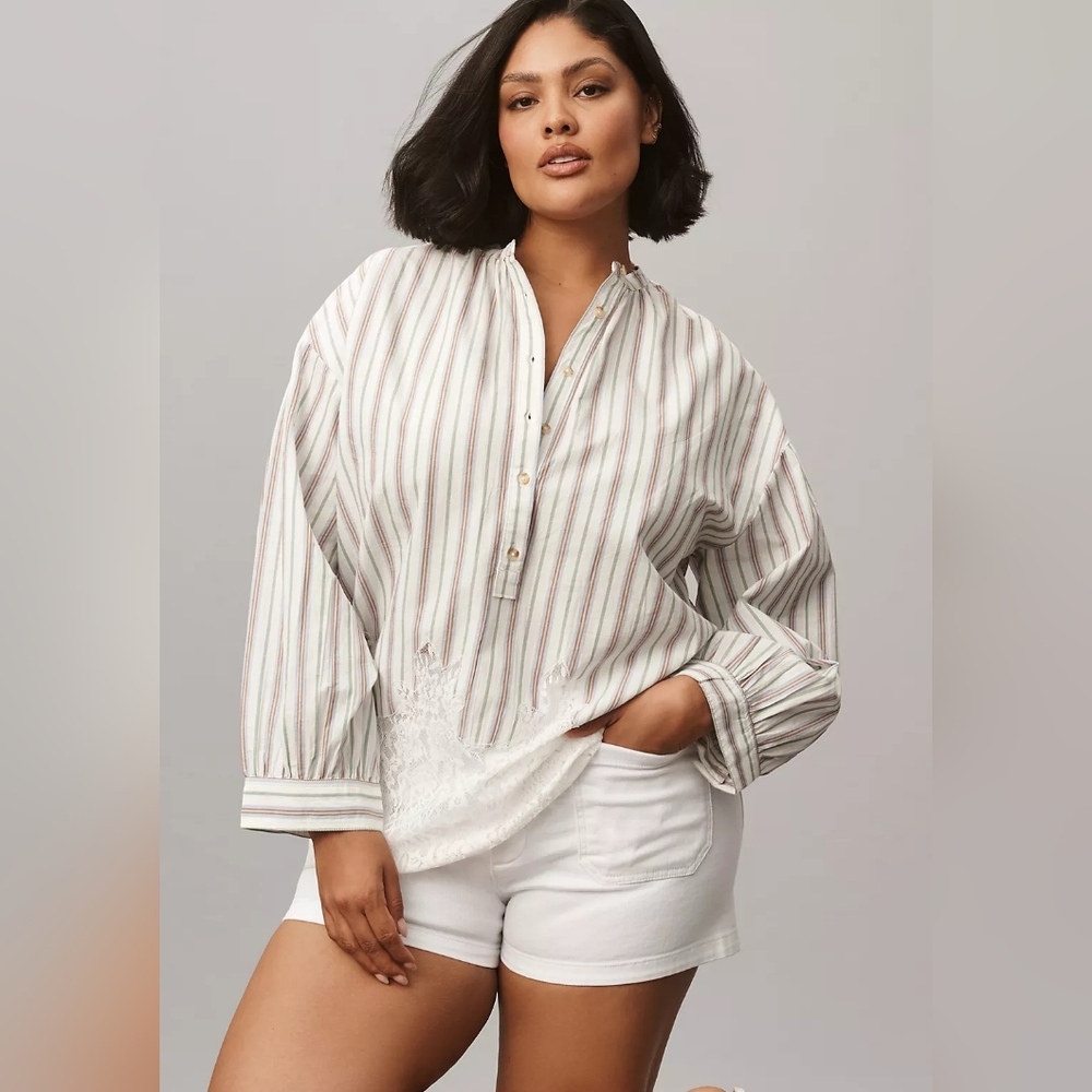 NWT Pilcro Long-Sleeve Lacey Tunic Top - Anthropologie